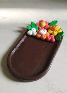 Floral Clay Trinket Tray