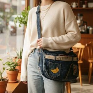 Vintage Patchwork Denim Shoulder Bag