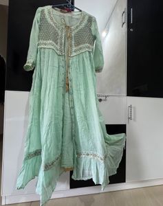 Mint Green Embroidered Kurta Dress