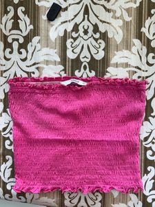 Pink Smocked Tube Top