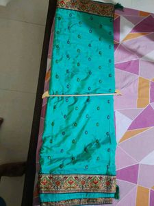 Green Embroidered Saree