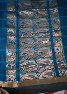 peacock blue saree