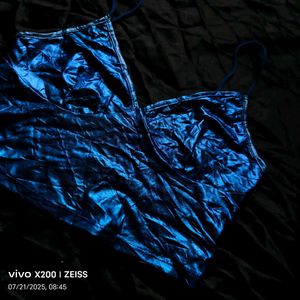 36207. Sparkly Blue Crop Top