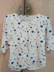 White Polka Dot Top