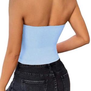 Baby Blue Tube Top with Lace