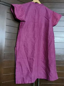 Women Purple Cotton Printed Kurta