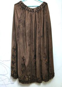 Denim Look Embroidered Beautiful Skirt