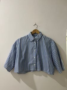 Pin Striped Cropped Shirt