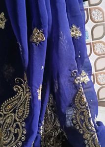 Navy Blue Colour Traditional Look