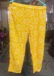 Gota Embellished Cotton Yellow Kurta Set