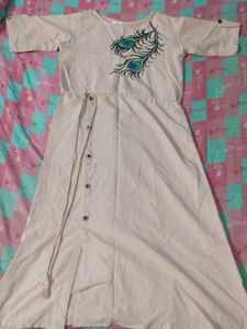 Cream Peacock Dress