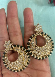Green Gold Choker Set With Earrings And Tika!!