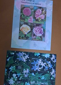 2Miniature sheets of scented postage stamps