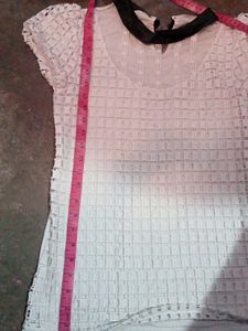 Sheer Crochet Top with Collar