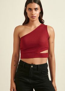 One shoulder cut-out crop top❤️‍🔥