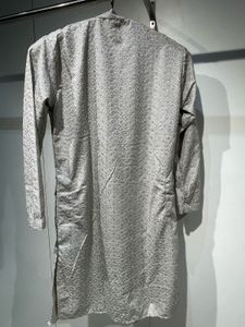 Gray Patterned Kurta
