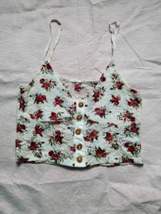 Floral Lace Button-Front Cami