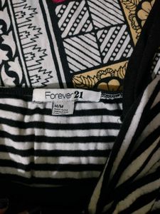 Striped &amp; Black Fit and Flare Dress