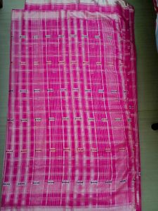 Pink Checkered Saree