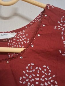 Maroon Printed Kurti