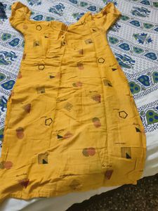 Yellow Printed kurta