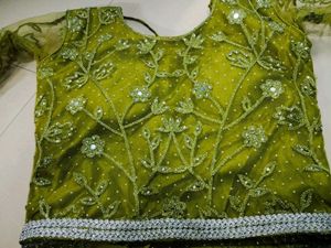 Olive Green Embroidered Lehenga Set