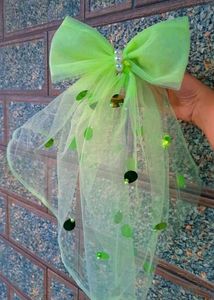 long teil bow hair clip