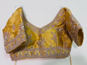 Yellow &amp; Pink Embellished Lehenga Set