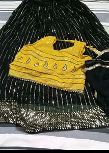 Lehenga Choli Green And Yellow