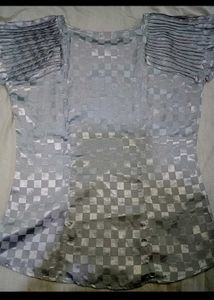 Checkered Cap Sleeve Top