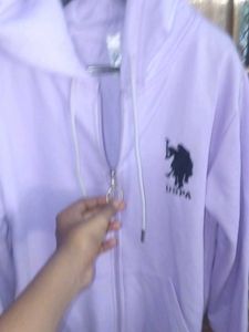 Lilac U.S. Polo Assn. Zip-Up Hoodie