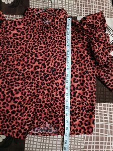 Red Tiger Print Top For Women