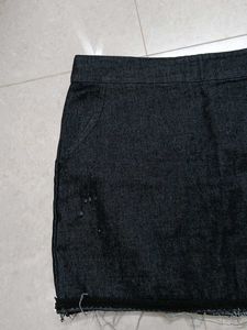 Denim Black Skirt