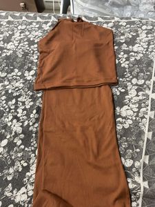 Brown Ribbed Halter Top