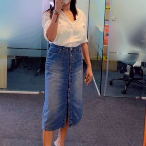 Denim Midi Skirt