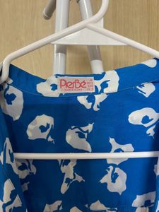 Vibrant Blue PierBe Made in France Abstract Floral