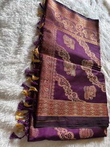 Purple Banarasi Silk Saree