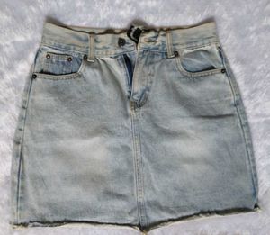 Light Wash Denim Mini Skirt