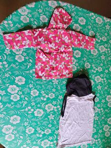 Pink Bunny Print Baby Jacket &amp; Mama&#39;s Boy Tank