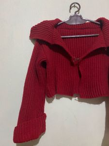 Red Knit Cardigan
