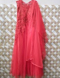 Elegant Coral Party Gown