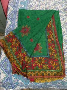 Beautiful Green Saree With Blouse
