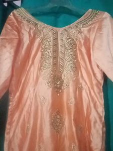 Satin Kurti And Crepe Salwar Pattiyala