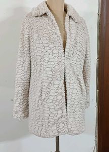 Dorothy Perkins Funnel Neck Faux Fur Textured Coat