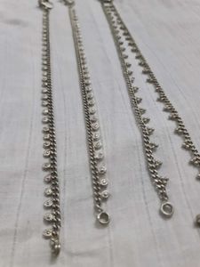 Vintage Silver Anklets (Set of Two)