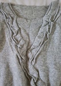 Gray Ruffle Top
