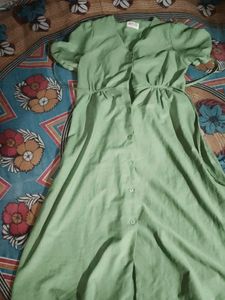 Light Olive Green Color Dress,One Piece