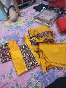 Chic Mustard Embroidered Kurta