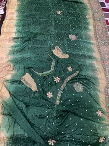 Green Embellished Saree