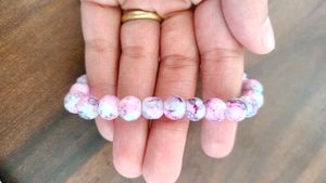 Purple Marble Beaded Bracelet High Quality